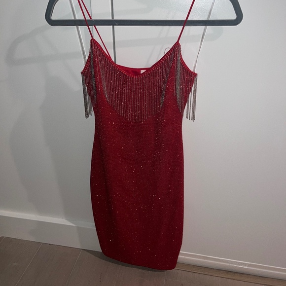 Red Shimmer Bodycon Dress - Picture 1 of 2